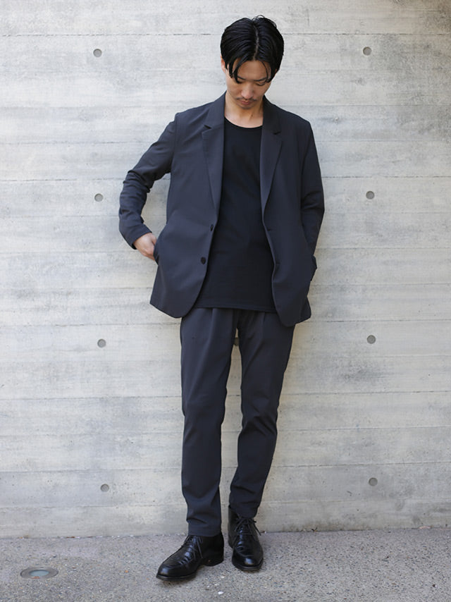 NY/CO STRETCH JERSSEY 2B JACKET - D.GRAY