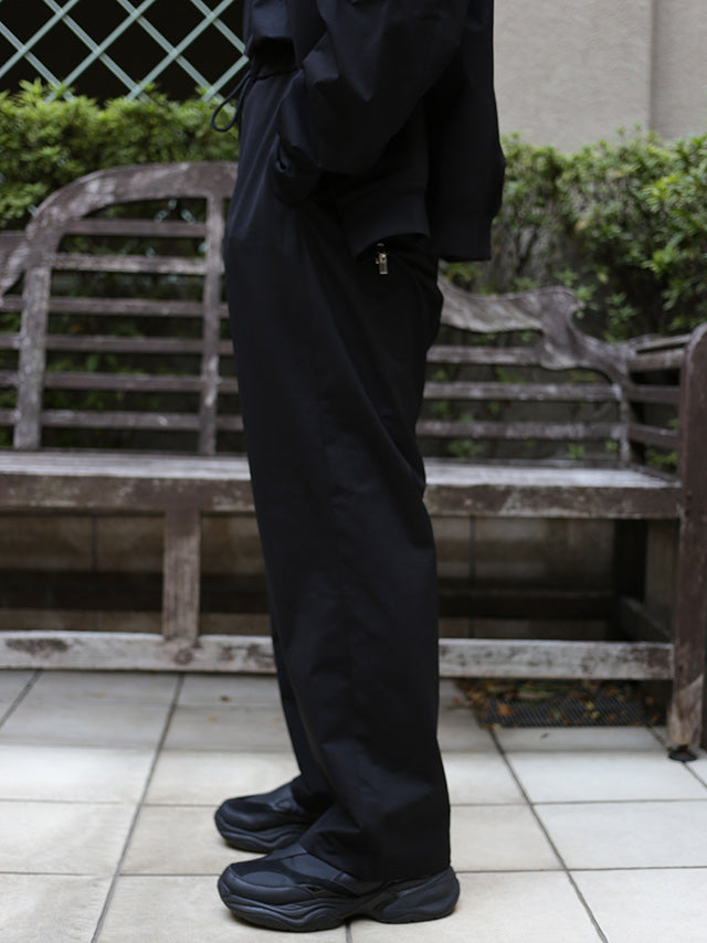 PE HIGH GAUGE JERSEY SAROUEL EASY TROUSERS-BLACK
