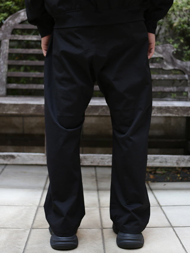 PE HIGH GAUGE JERSEY SAROUEL EASY TROUSERS-BLACK