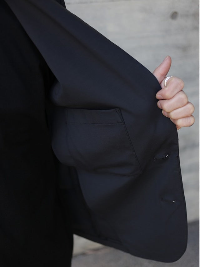 NY/CO STRETCH JERSSEY 2B JACKET - D.GRAY