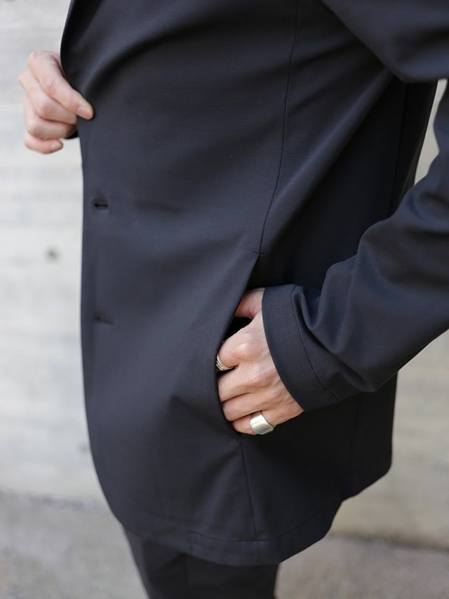 NY/CO STRETCH JERSSEY 2B JACKET - D.GRAY