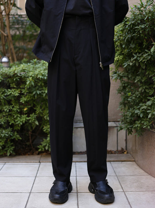 CO STRETCH TYPEWRITER TAPERED FIT TROUSERS-BLACK