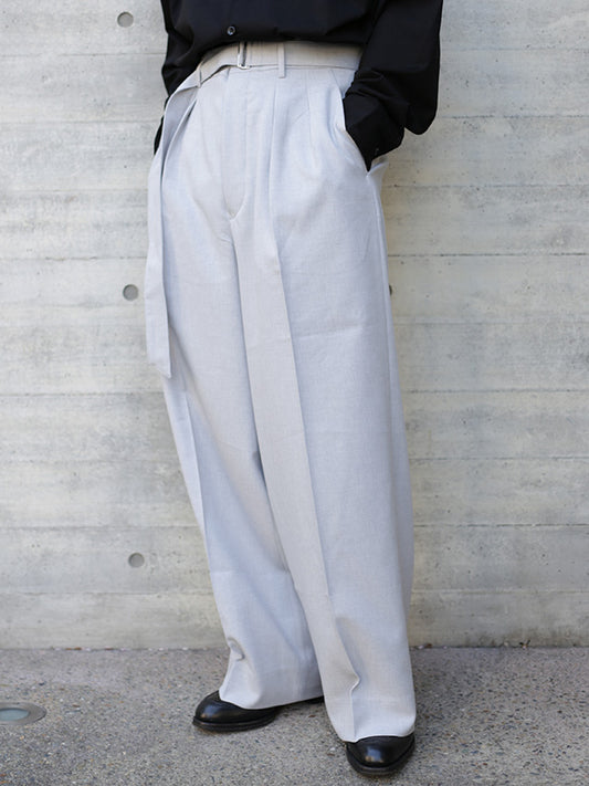 F.E.WIDE SLACKS-ICE GREY